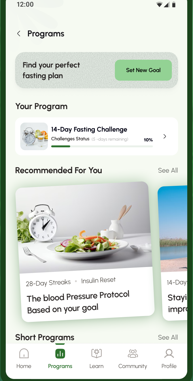 Pick your fasting program